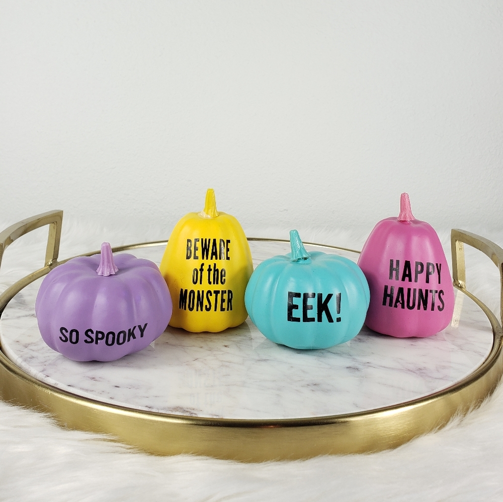 Target Pastel Pumpkin Set Eek, So Spooky, Beware of the Monster & Happy Haunts